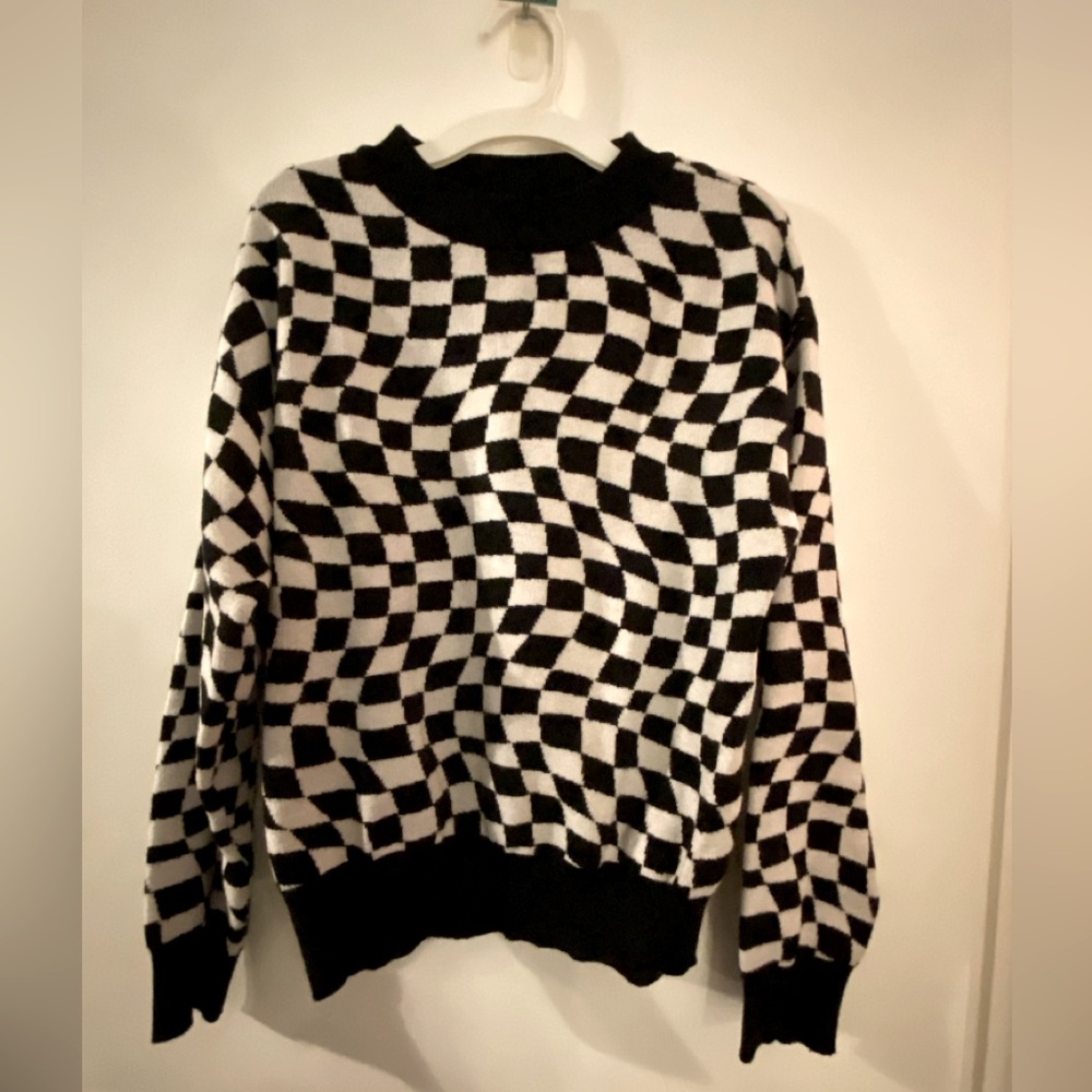 Checkerboard Crewneck Sweater